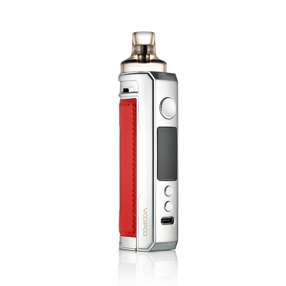 Voopoo Drag X pod kit in Galaxy Blue showing alloy and leather body with TFT screen and PnP pod Voopoo Drag X pod kit in Galaxy Blue showing alloy and leather body with TFT screen and PnP pod